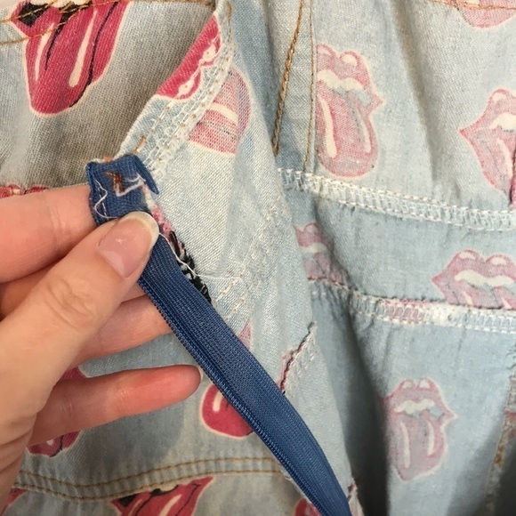 Handmade Rolling Stones chambray print romper - Picture 10 of 12